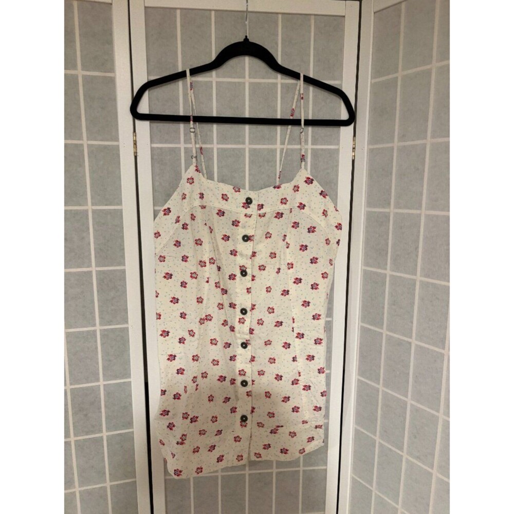 NWT Free People Ivory Floral Button Front Cami | Size L